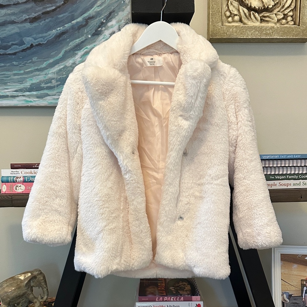 H&M kids Plush Cream Teddy Jacket